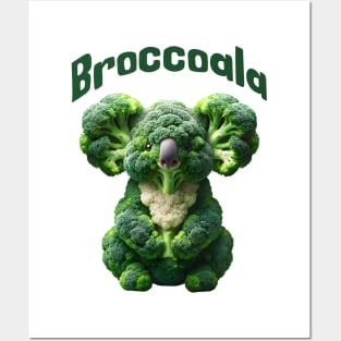 Broccoala, Koala Bear Made of Broccoli visual pun design Posters and Art